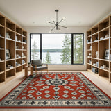 Traditional Persian Red Persian Medallion Area Rug