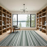 Green Heritage Tribal Stripe Area Rug