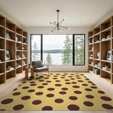 Vibrant Yellow Polka Dot Area Rug