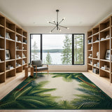 Lush Palm Frond Coastal Area Rug