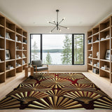 Gold and Silver Gold Starburst Geometric Area Rug