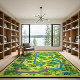 Dinosaur Road River Adventure Kids Play Rug
