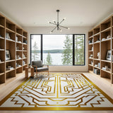 Luxe Gold Geometric Lattice Area Rug