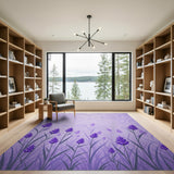 Purple Lavender Floral Vintage Area Rug