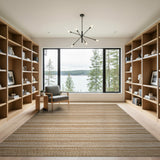 Rustic Farmhouse Beige Tan Striped Woven Area Rug