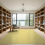 Golden Honeycomb Hexagon Area Rug