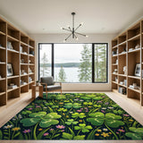 Lucky Four-Leaf Clover Meadow Area Rug