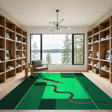 Vibrant Green Viper Geometric Area Rug