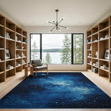 Deep Space Nebula Blue Area Rug