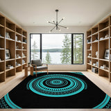 Teal Tribal Mandala Area Rug