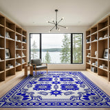 Blue and Teal Traditional Persian Intricate Blue Floral Persian Area Rug