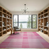 Pink Textured Patchwork Area Rug