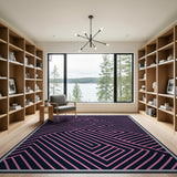 Bold Geometric Black Pink Area Rug