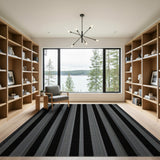 Geometric Modern Modern Black White Vertical Striped Area Rug
