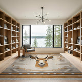 Geometric Antelope Head Southwestern Rug
