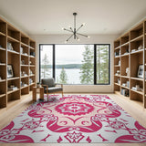 Pink Mandala Persian Area Rug