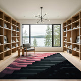 Pink Pixel Steps Geometric Area Rug