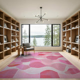 Vibrant Pink Abstract Wave Area Rug