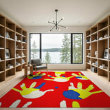 Playful Handprint Kids Area Rug