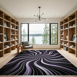 Purple Vortex Swirl Area Rug