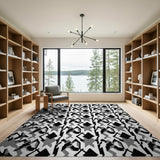 Geometric Modern Monochrome Geometric Modern Area Rug