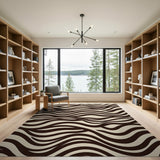 Zebra Stripe Brown Tan Area Rug