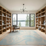 Abstract Area Abstract Blue Swirl Area Rug
