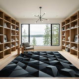 Geometric Grey Pyramid Area Rug