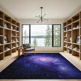 Purple Cosmic Galaxy Spiral Area Rug