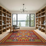 Vibrant Multi-Color Geometric Persian Area Rug