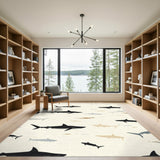 Black Shark Coastal Area Rug