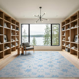 Blue Geometric Camera Splatter Area Rug