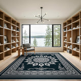 Black and White Mandala Black White Mandala Persian Area Rug