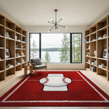 Red Baseball Diamond Area Rug