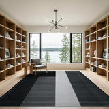 Black White Geometric Dot Matrix Rug