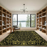 Opulent Gold Ornate Area Rug