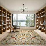 Cream Mushroom Botanical Area Rug