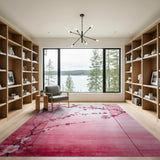 Pink Cherry Blossom Floral Pink Area Rug