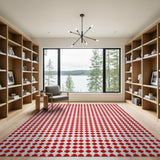 Bold Red Cross Geometric Area Rug