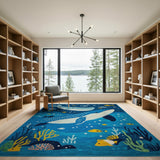Humpback Whale Ocean Kids Area Rug