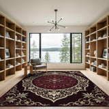 Opulent Red Medallion Persian Area Rug