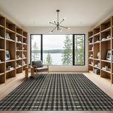 Geometric Modern Black White Checkered Geometric Area Rug