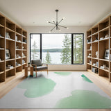 Abstract Mint Green Watercolor Splash Area Rug