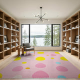 Playful Pink Egg Dot Kids Area Rug