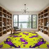 Vibrant Purple Lobster Pattern Area Rug