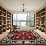 Traditional Persian Red Ornate Red Persian Floral Medallion Rug