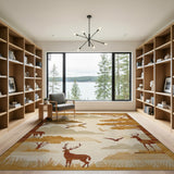 Savanna Deer and Birds Area Rug