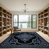 Elegant Blue Mandala Persian Area Rug