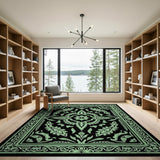Glowing Emerald Persian Area Rug