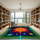 Multi-color and Patterns Cosmic Starburst Area Rug